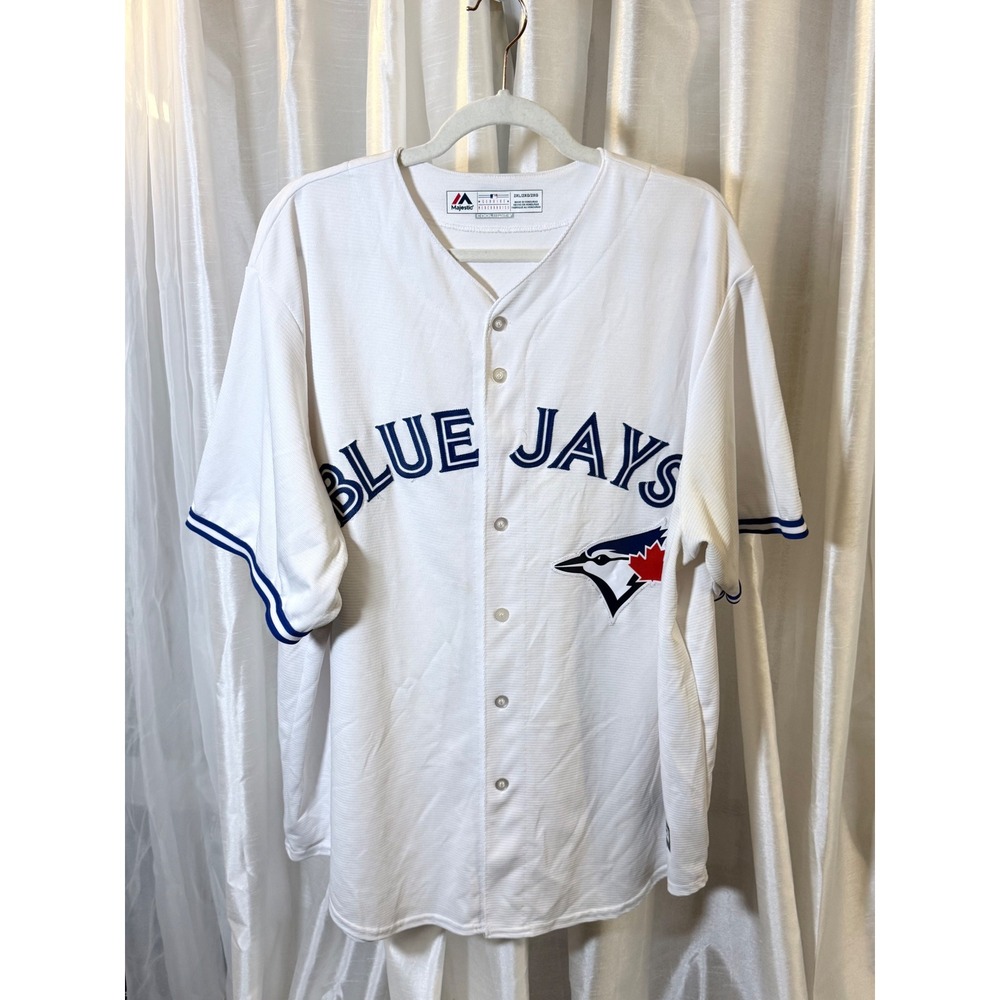 Majestic Baseball Jersey Mens 2XL White Excellent Toronto Blue Jays Cool Base